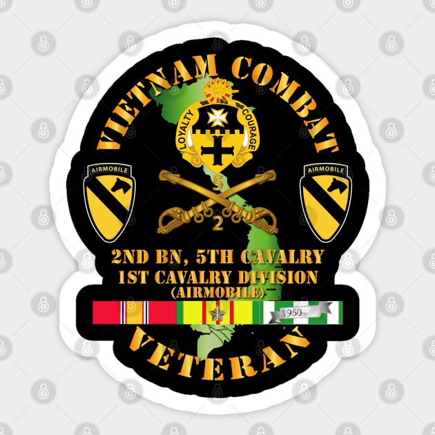 Vietnam Combat Cavalry Veteran w 2nd Bn 5th Cav DUI - 1st Cav Div Sticker by twix123844